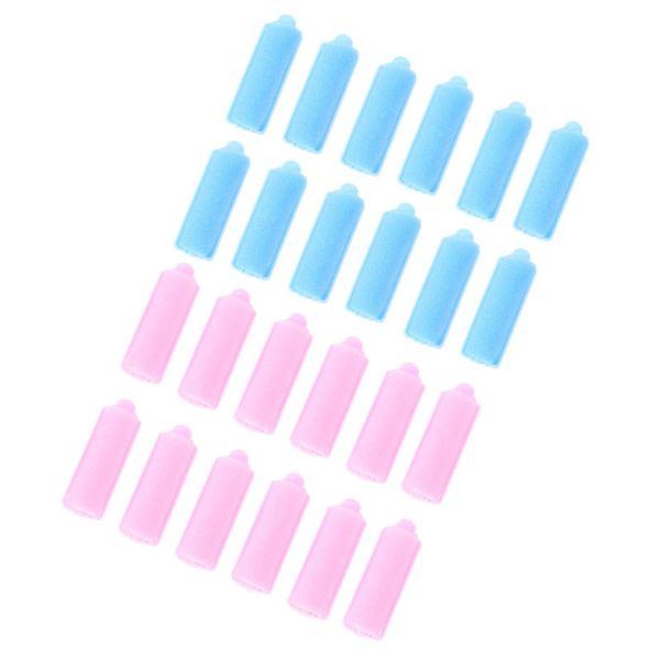 

24pcs sponge hair rollers flexible curlers hairdressing tools for (and blue each 12pcs) straighteners, Black