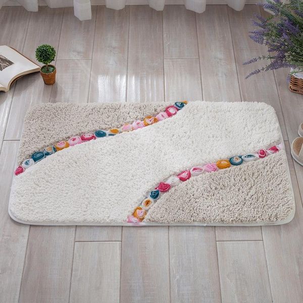 

bath mats 1 pc super absorbent bathroom rugs romantic flower bay window mat thick soft foldable carpet rectangle microfiber non-slip pads