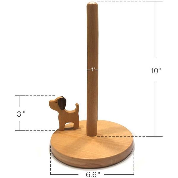 

tissue boxes & napkins counterwood standing paper towel holder for kitchen, natural color, cute dog vertical