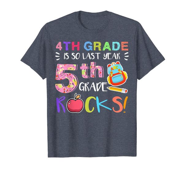 

4th fourth grade is so last year 5th fifth grade rocks shirt, White;black