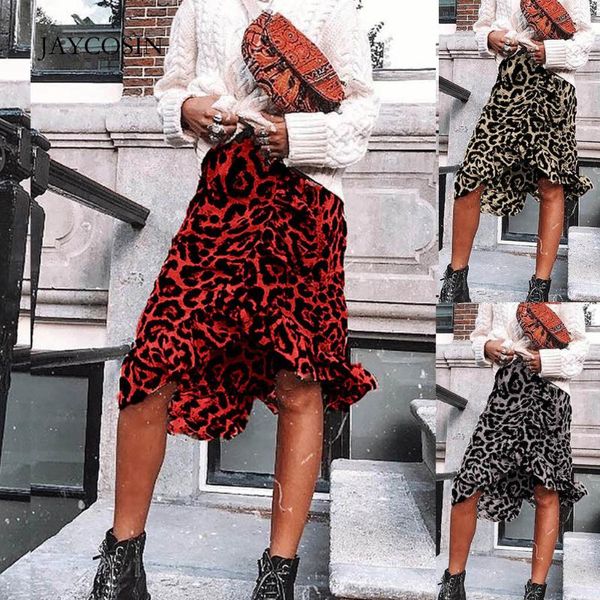 

skirts jaycosin women summer leopard print vintage long women's casual high waist pleated skirt streetwear fashion 2021 l603, Black