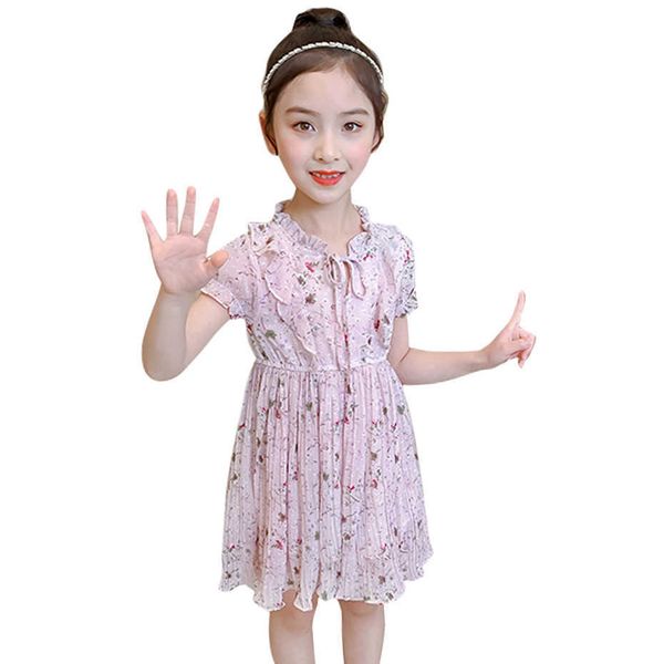 

dresses for girls floral pattern girl party summer child casual style clothes 6 8 10 12 14 210528, Red;yellow