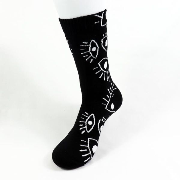 

men's socks eyes of the void knitting jacquard cotton cycling casual, Black