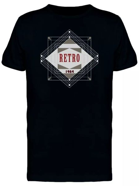 

retro geometric pattern 1984 men's tee -image by shutterstock, White;black