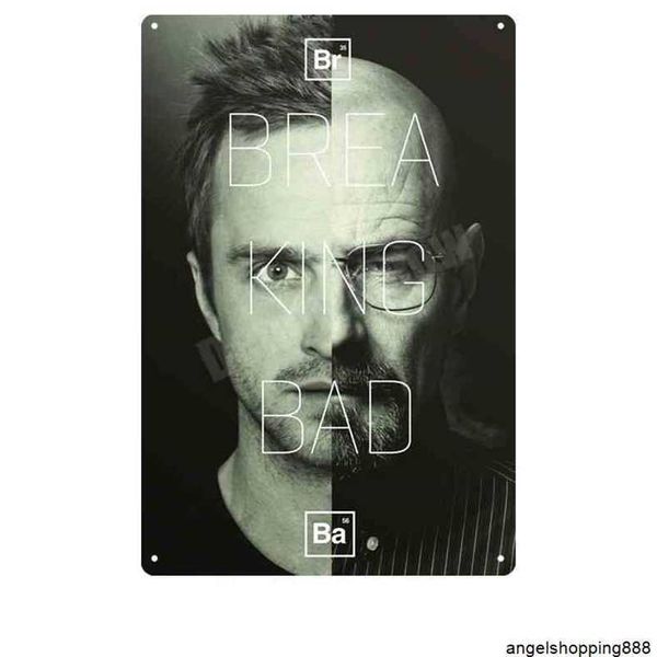

breaking bad plaque vintage metal tin sign pub bar casino club decorative plate heisenberg painting movie wall art stickers n279
