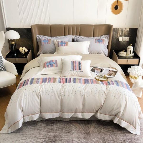 

bedding sets 1000tc egyptian cotton luxury el bed set pillow embroidery duvet cover sheet quilt  king size
