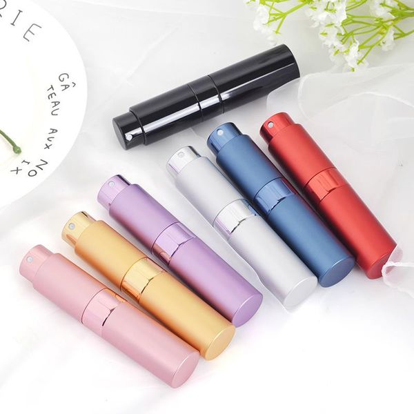 

storage bottles & jars 8ml portable perfume bottle travel size refillable with spray pump empty cosmetic container metal aluminum