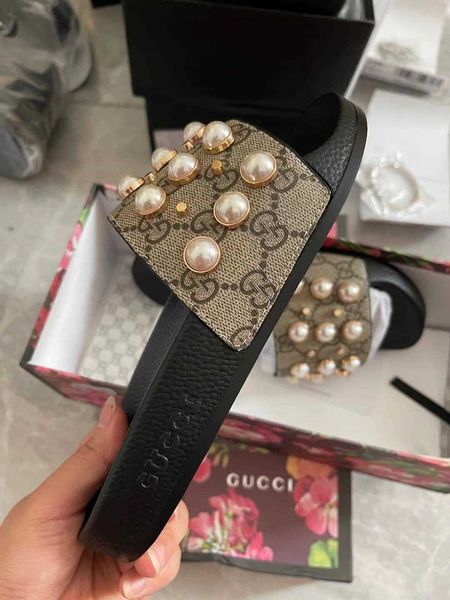 

designer flip-flops womens sandal slipper summer wide flat Â sandals with correct flower box dust bag shoe 12233, Black