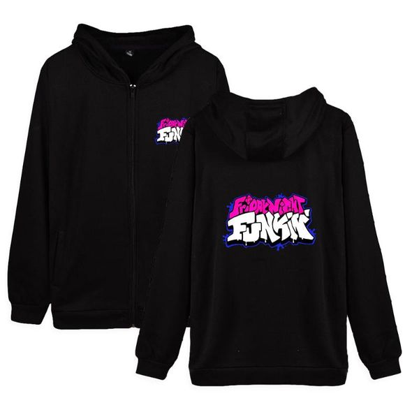 

men's hoodies & sweatshirts friday night funkin sweatshirt zipper hoodie women tracksuit harajuku streetwear 2021 video games clothes, Black