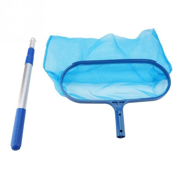 

pool & accessories 2x swimming skimmer net pole ponds cleaning debris leaf rake with adjustable