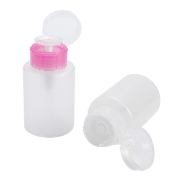 

150ml plastic empty press bottle nail polish remover alcohol liquid pumping dispenser container makeup tools storage bottles & jars