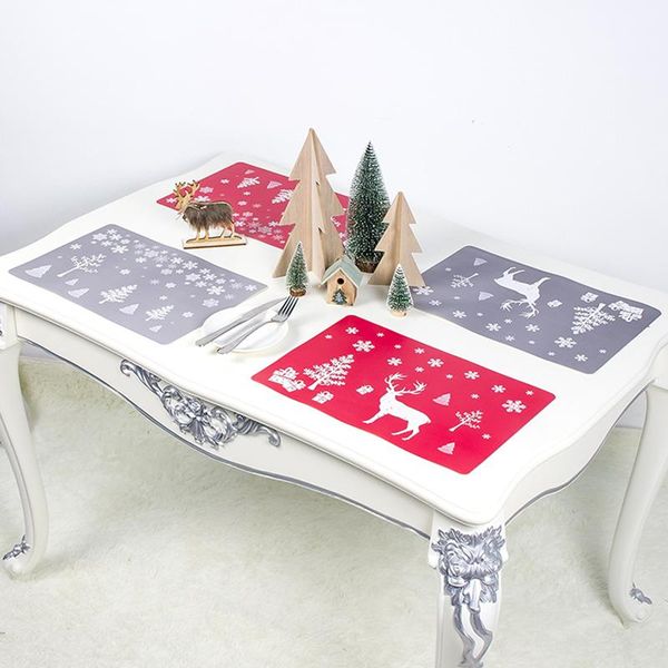 

mats & pads table decoration pvc kitchen printing placemat decorative cup mat christmas