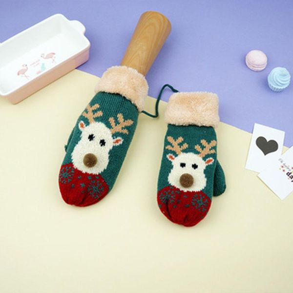 

fingerless gloves fashion thick women warm ladies knitted cotton winter accessories christmas gift mittens for girl, Blue;gray