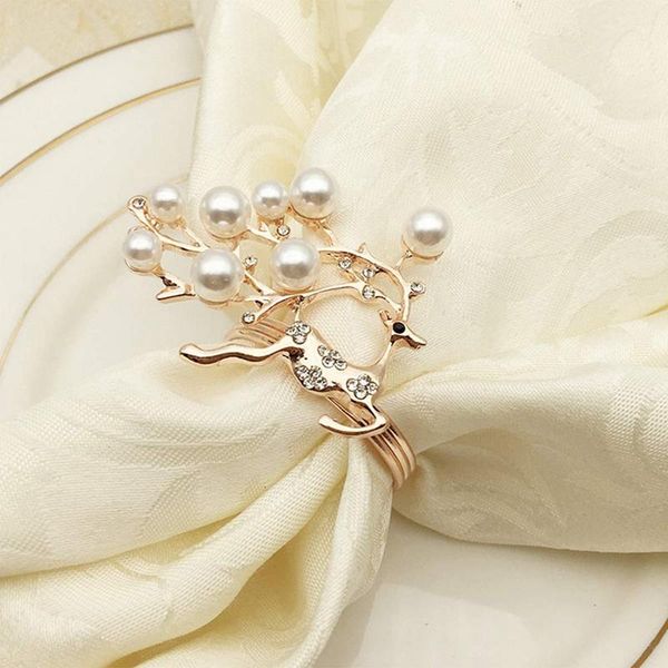 

napkin rings pearl fawn buckle hoop circle serviette holder for wedding el supplies table decoration, rose gold