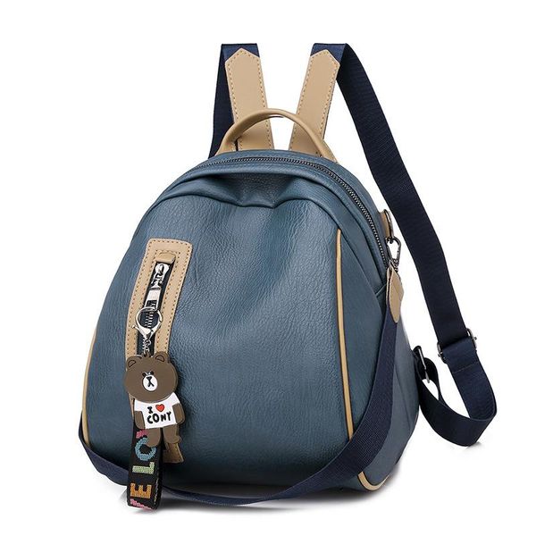 

outdoor bags 2021 spring and summer ladies backpack pu casual bear student bag