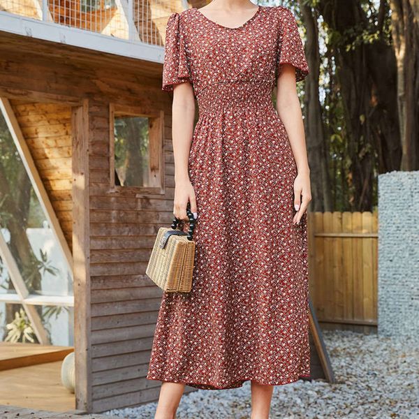 

broken flower waist slimming love long, White;black