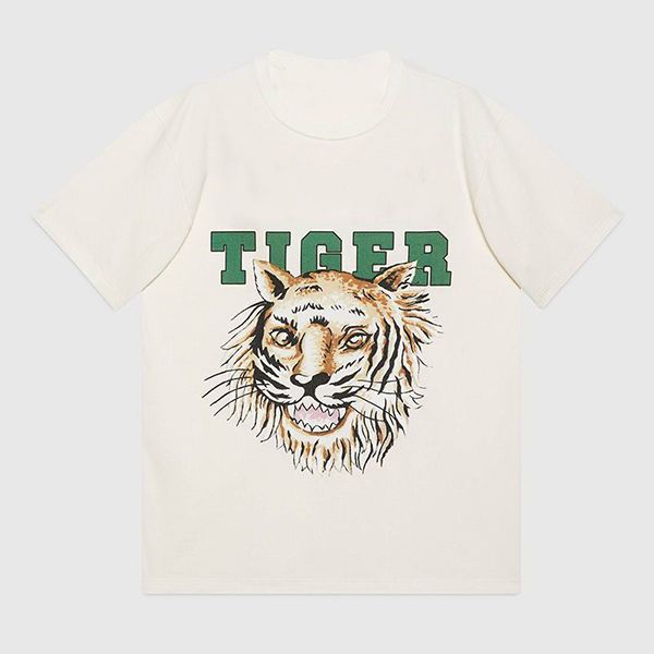 

2022ss tiger head t shirt print lover tee short sleeve guccie for man loose crew neck t shirts breathable big size oversized woman womens ma, White;black