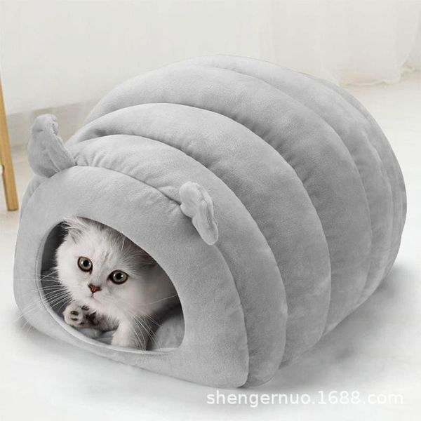 

cat bed dog house cozy calming foldable fleece tent velvet sleeping mat nest hood beds for small medium pets products & furniture