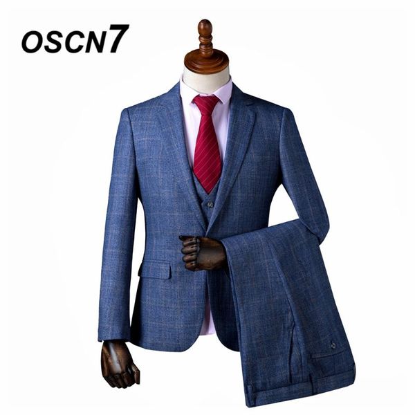 

men's suits & blazers oscn7 2021 plaid custom made men slim fit wedding party mens tailor suit fashion 3 piece hj-048 049 supplier, White;black