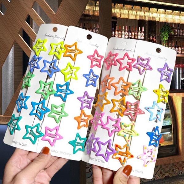 

hair accessories cute colorful star shaped baby clip set bow duckbill for children girls hairpins barrettes headwear styling headdress, Slivery;white