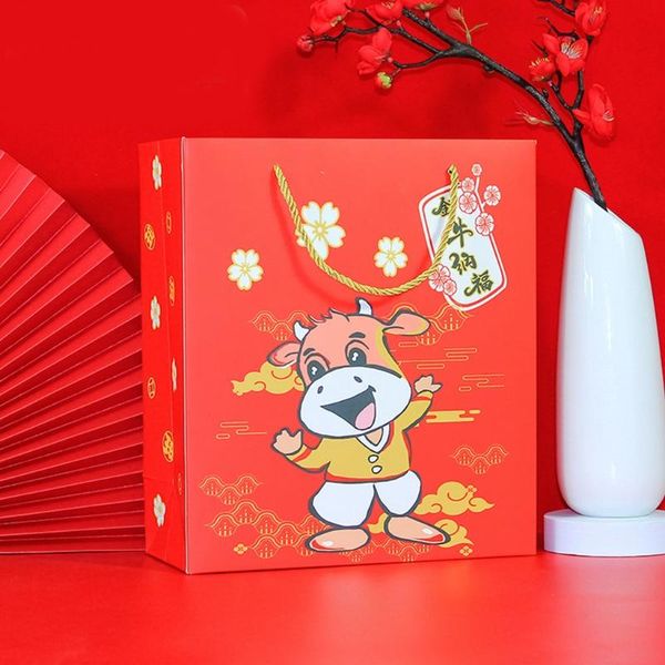 

chinese year candy bundles gifts packaging bag tote hand gift wrap