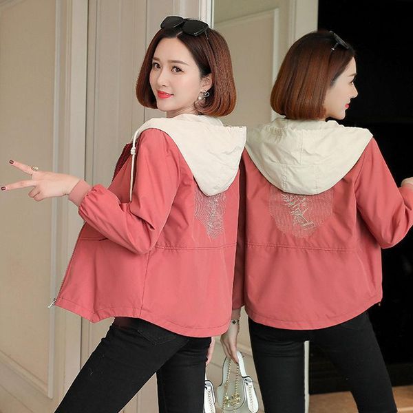 

women's jackets 2021 korean style tight womens jacket long sleeve casual women fashion chic spring v neck hoodie, Black;brown