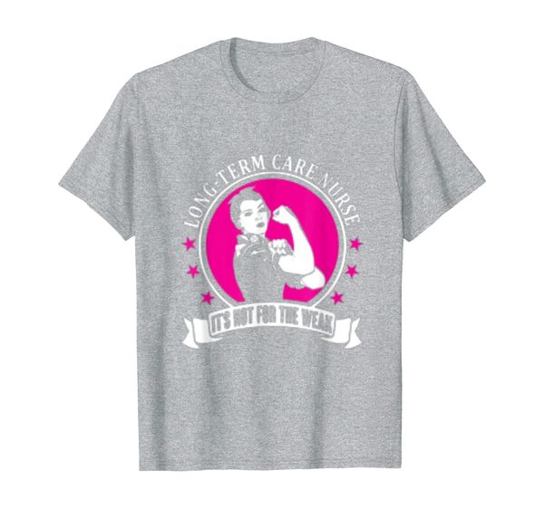 

long term care nurse t-shirt, White;black