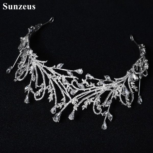 

hair clips & barrettes silver crown for bridal wedding headwear rhinestones unique design half circle women tiaras jewelry tiara de cabelo h, Golden;silver