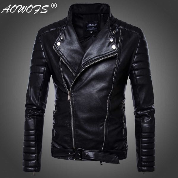 

[european regulations] men's motorcycle leather jacket high-end cali motorcycle jacket men's stylish personality jacket 211009, Black