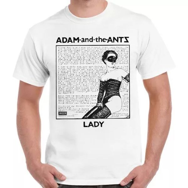 

adam and the ants lady 70s new wave retro t shirt 1146, White;black