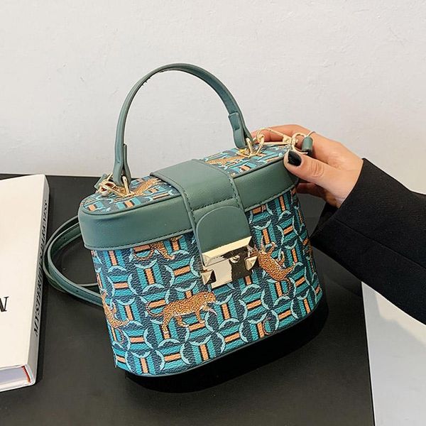 

evening bags animal print design small tote bag pu leather bucket crossbody shoulde for women fashion brand handbags female
