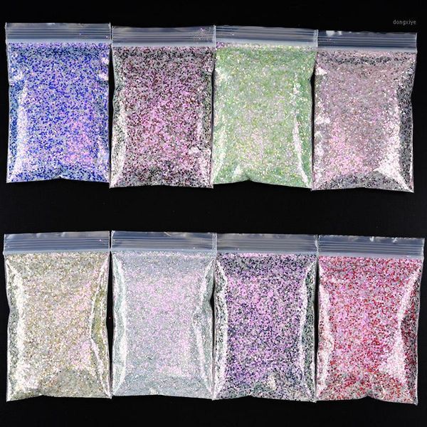 

1kg/bag hexagon shape chunky nails glitter nail art decoration body facepaint makeup tumblers craft accessoires1, Silver;gold