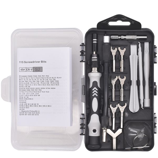 High Quality Multi Screwdriver Set With 115 Precision S2 Steel Bit 135 / 138 in 1 Hand Tool Screwdrivers For Computer PC Mobile Phone Repair Tools