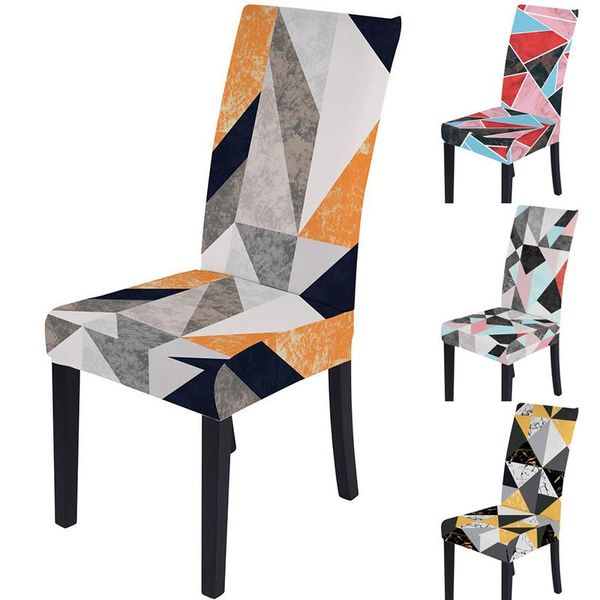 

chair covers geometry spandex printed stretch dining cover dustproof protector for wedding banquet party decor