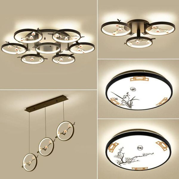 

ceiling lights chinese style lamp retro living room led comfortable bedroom round restaurant light