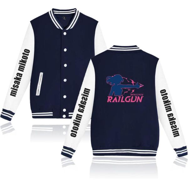 

men's jackets misaka mikoto baseball jacket polyester plus cotton trendy hip hop fashion print oversized, Black;brown