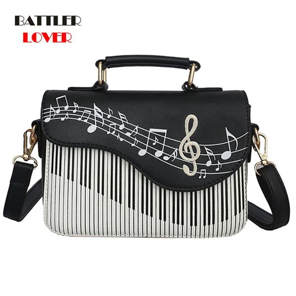 

evening bags cute piano music pattern leather casual handbag for women 2021 shoulder crossbody messenger flaps ladies pouch totes bolsas bag