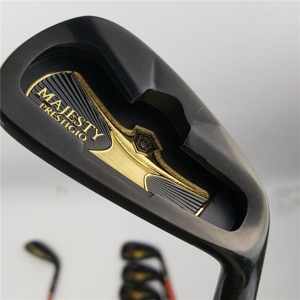 

men's golf clubs majesty prestigio 9 irons 5-10 p.a.s iron graphite shaft r/s flex headgear complete set of