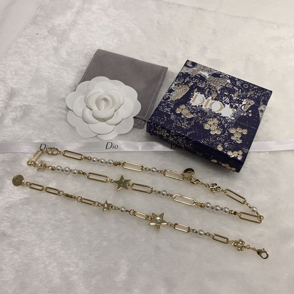 

signature's new five pointed star pearl bracelet selected high version material temperament net red same necklace women accessories bla, Black