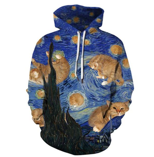 

men's hoodies womens funny sweatshirts men 3d printed pattern long sleeve sweatshirt for autumn male streetwear pullover hooded, Black