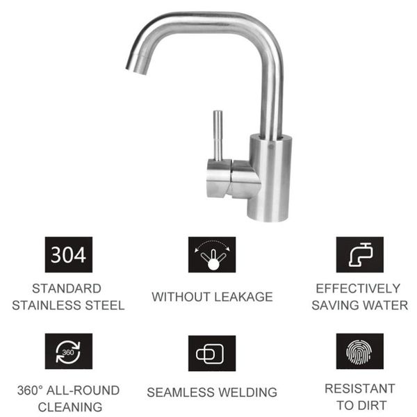 

other faucets, showers & accs stainless steel faucet metal durable water cold for home kitchen bathroom el (short style with