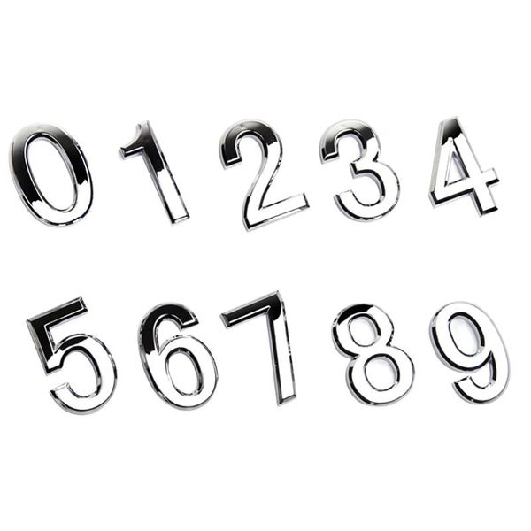 Targa per porta con numeri, targa per placcatura, cancello da 0 a 9, etichetta con numero in plastica, etichetta adesiva per la casa, altro hardware