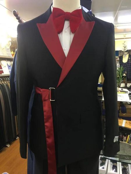 

(jacket+pants+vest)men suits fashion slim fit high-quality suit weddings banquet protagonist handsome men's clothing & blazers, White;black