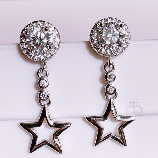 

dangle & chandelier wholesale real total 1ct 100% moissanite drop earrings gemstone engagement wedding fine jewelry 925 sterling silver