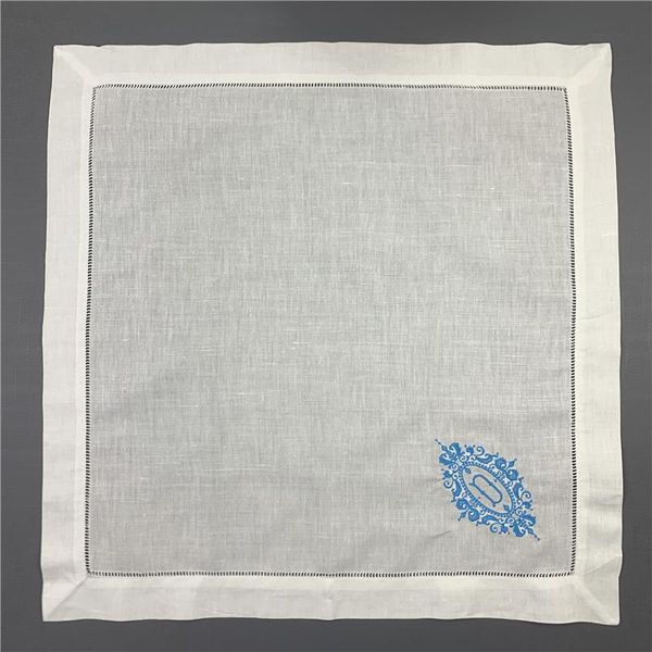 

table napkin dinner napkins white linen initial d tea