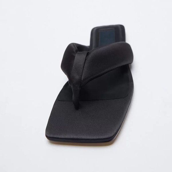 

summer square toe women flip flops beach outisde casual women slides 222, Black