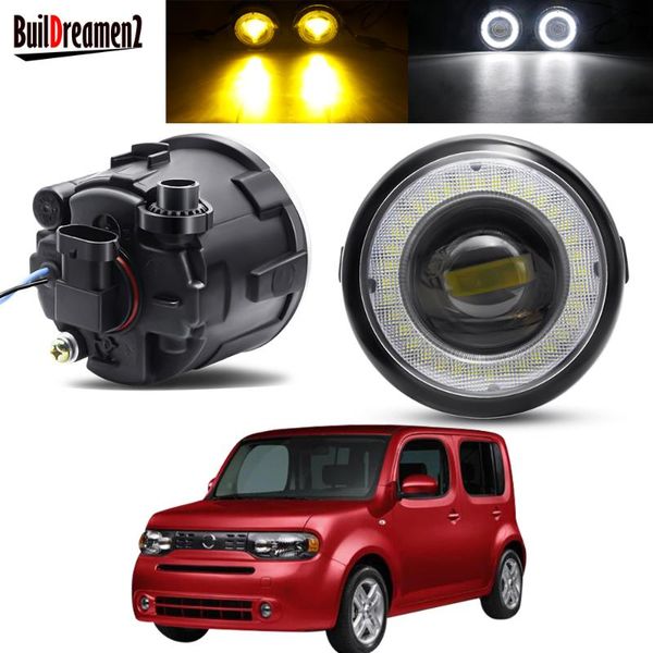 

other lighting system 2 pieces car angel eye fog light assembly for cube z12 hatchback 2010-2014 led lens daytime running lamp drl 30