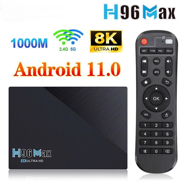 

h96 max rk3566 smart tv box android 11 8gb 64gb 4gb 32gb 1080p 8k 24fps 5g wifi 1000m youtube h96max media player set box