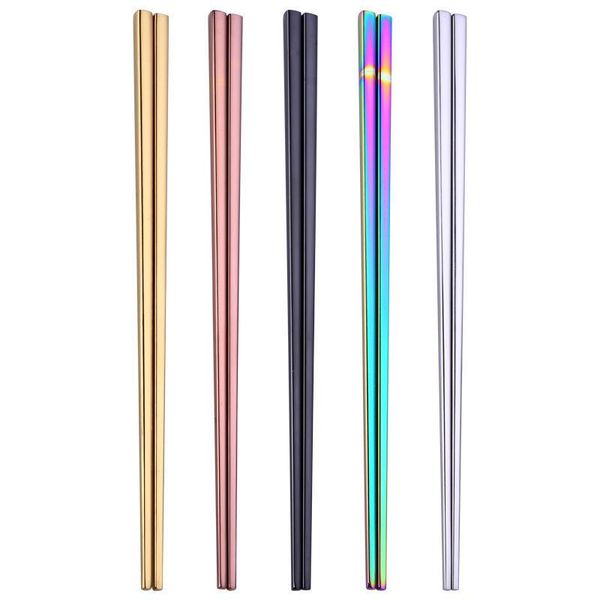 

chopsticks doreenbeads 1 pair stainless steel 23 cm *7 mm non-toxic tableware for chinese restaurant home kitchen business gift