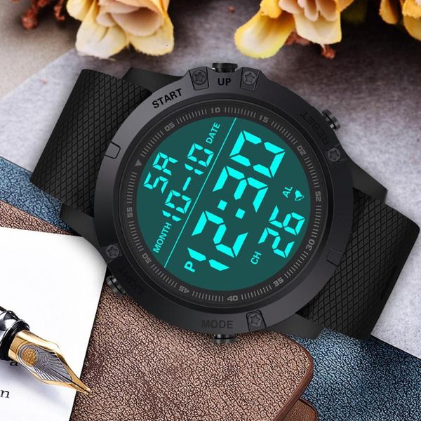 

wristwatches luxury mens digital led watch fashion men's military sports date sport outdoor electronic relogio masculino, Slivery;brown